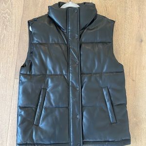Black vegan leather vest Abercrombie & Fitch